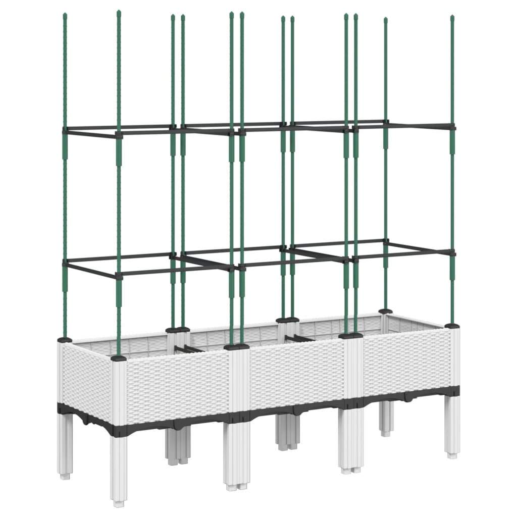 plantekasse med espalier 120x40x142,5 cm PP hvid