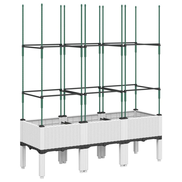 plantekasse med espalier 120x40x142,5 cm PP hvid