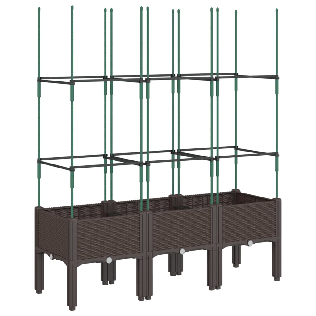 plantekasse med espalier 120x40x142,5 cm PP brun