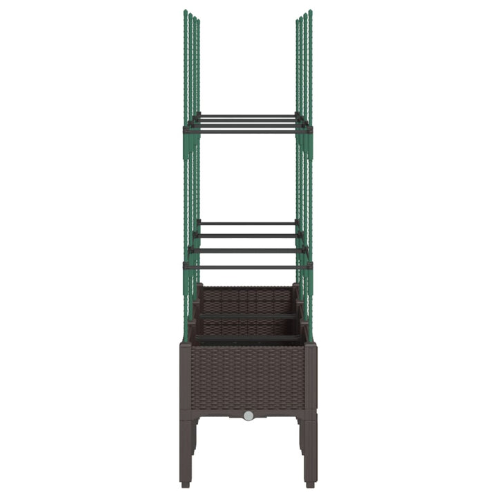plantekasse med espalier 120x40x142,5 cm PP brun