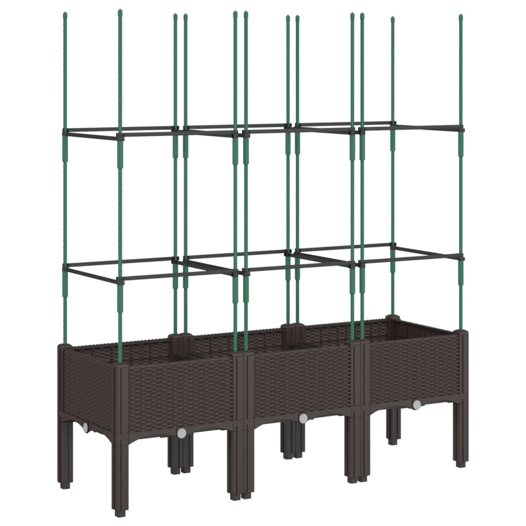 plantekasse med espalier 120x40x142,5 cm PP brun