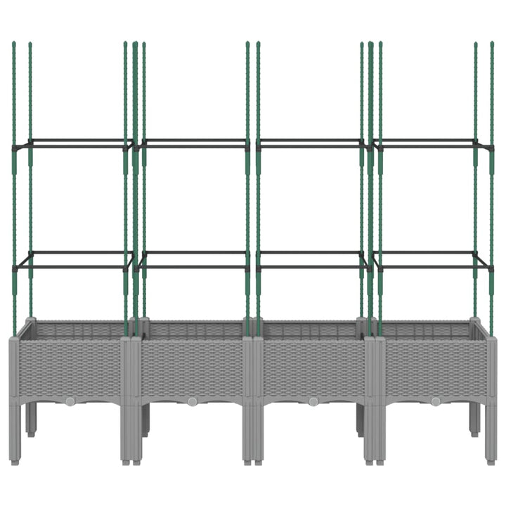 plantekasse med espalier 160x40x142,5 cm PP lysegrå