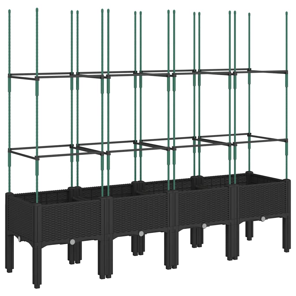 plantekasse med espalier 160x40x142,5 cm PP sort