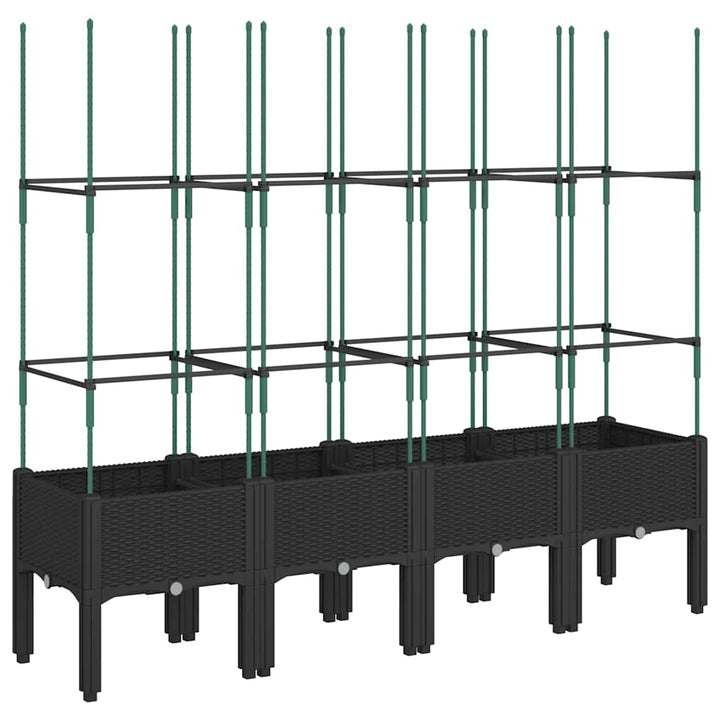 plantekasse med espalier 160x40x142,5 cm PP sort