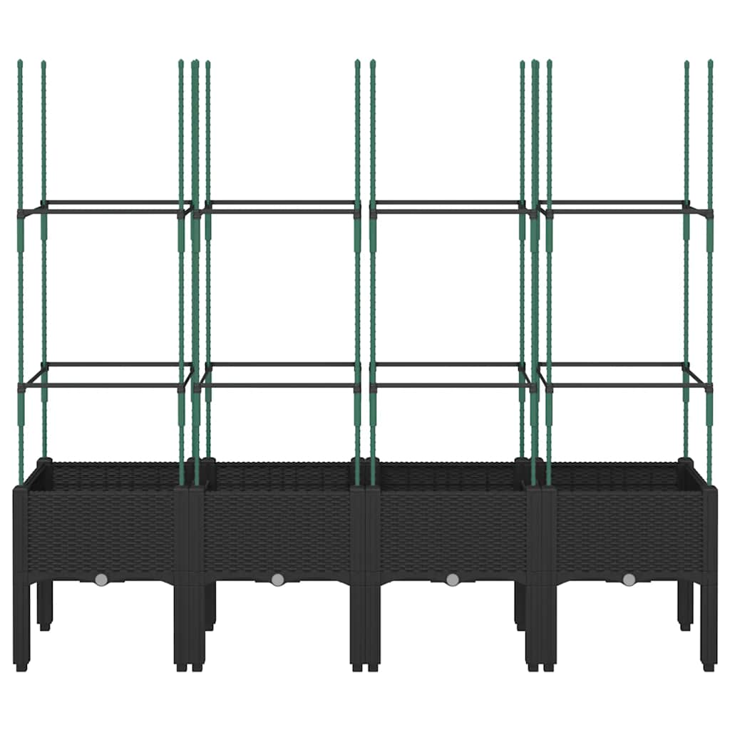 plantekasse med espalier 160x40x142,5 cm PP sort
