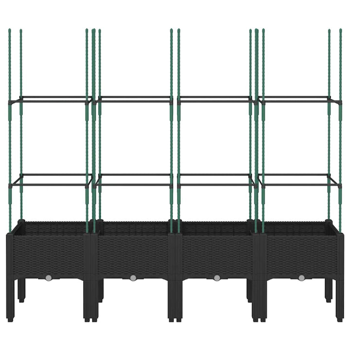 plantekasse med espalier 160x40x142,5 cm PP sort