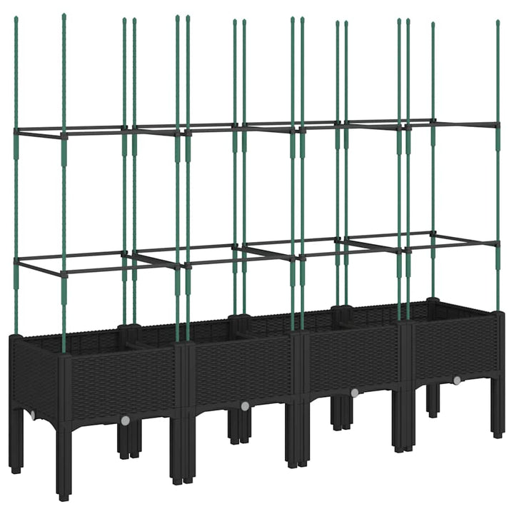 plantekasse med espalier 160x40x142,5 cm PP sort