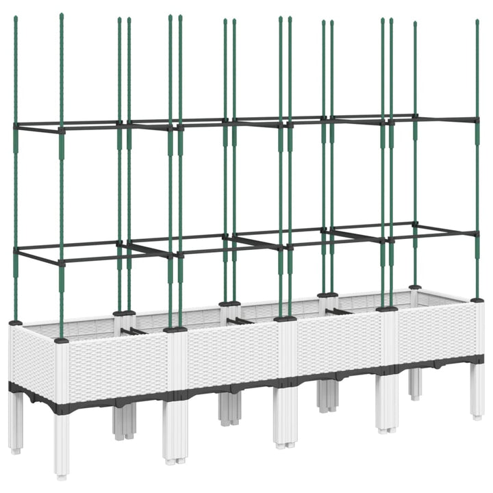 plantekasse med espalier 160x40x142,5 cm PP hvid