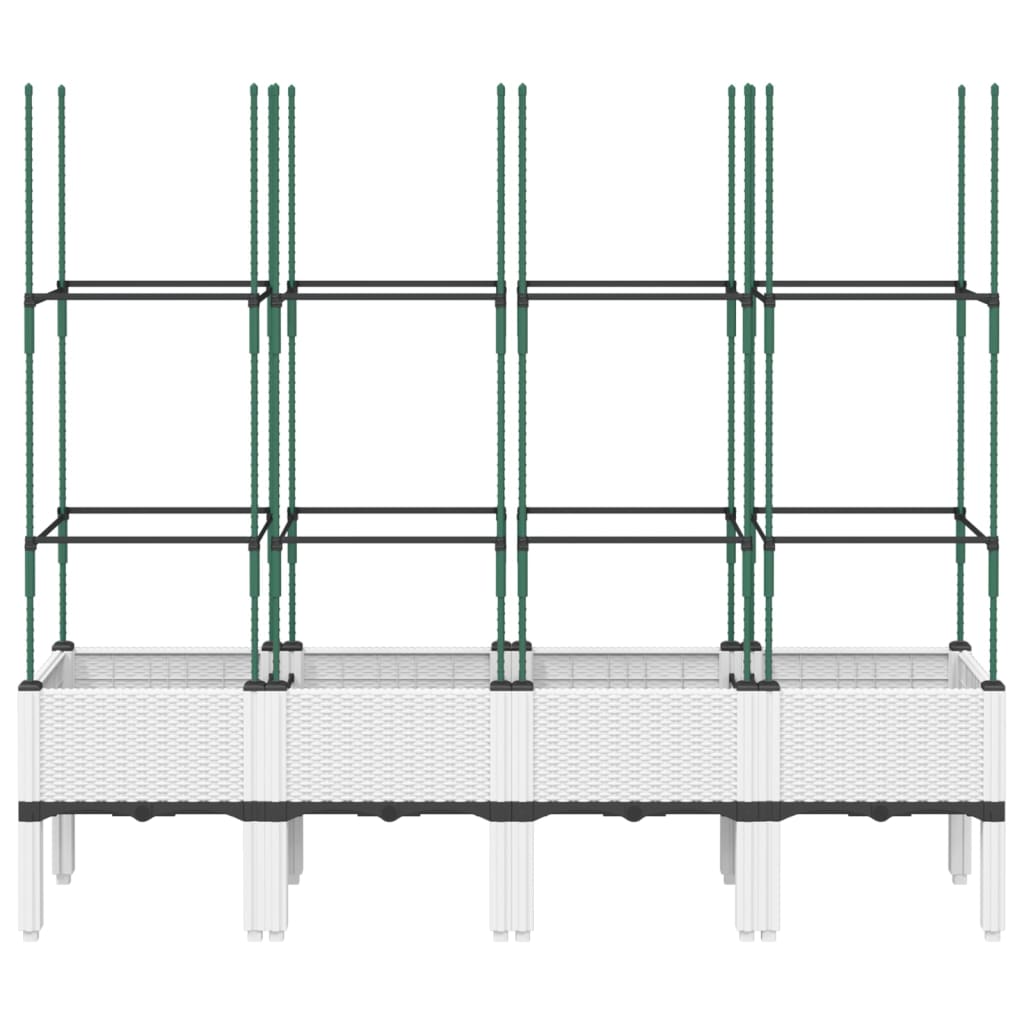 plantekasse med espalier 160x40x142,5 cm PP hvid