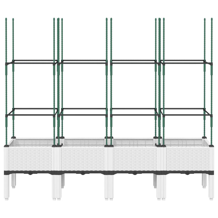 plantekasse med espalier 160x40x142,5 cm PP hvid