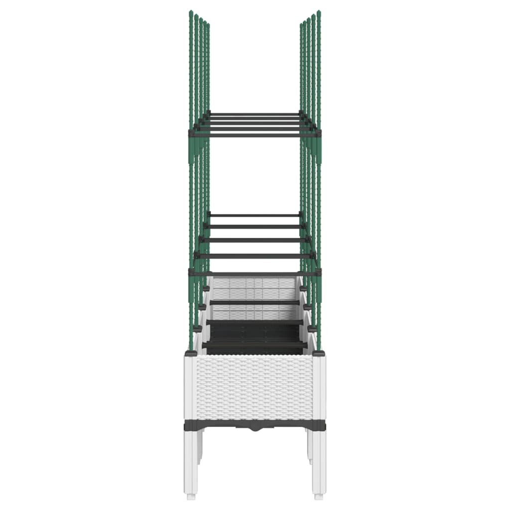 plantekasse med espalier 160x40x142,5 cm PP hvid