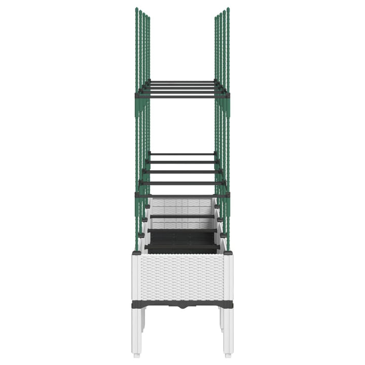 plantekasse med espalier 160x40x142,5 cm PP hvid