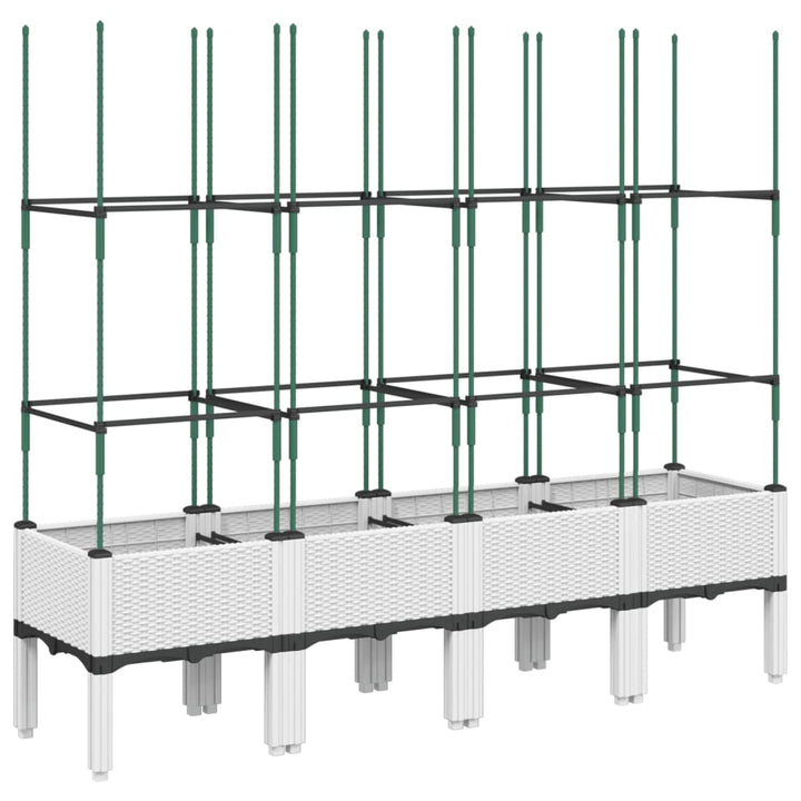plantekasse med espalier 160x40x142,5 cm PP hvid