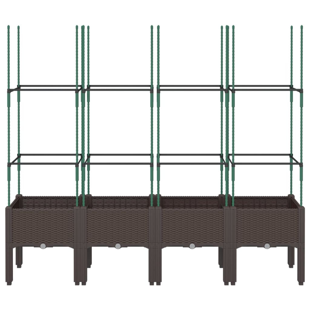 plantekasse med espalier 160x40x142,5 cm PP brun