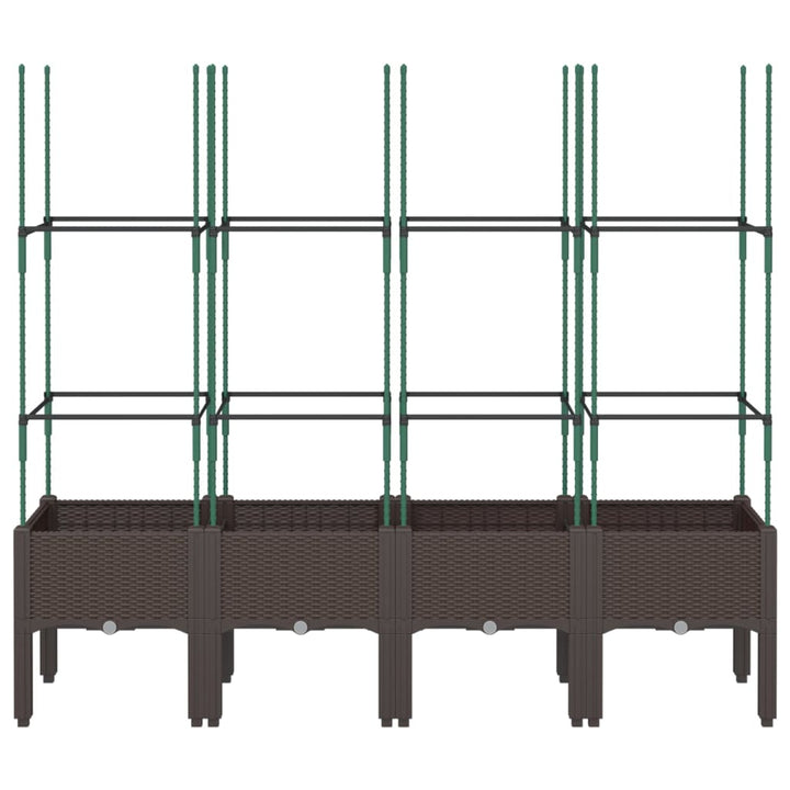 plantekasse med espalier 160x40x142,5 cm PP brun