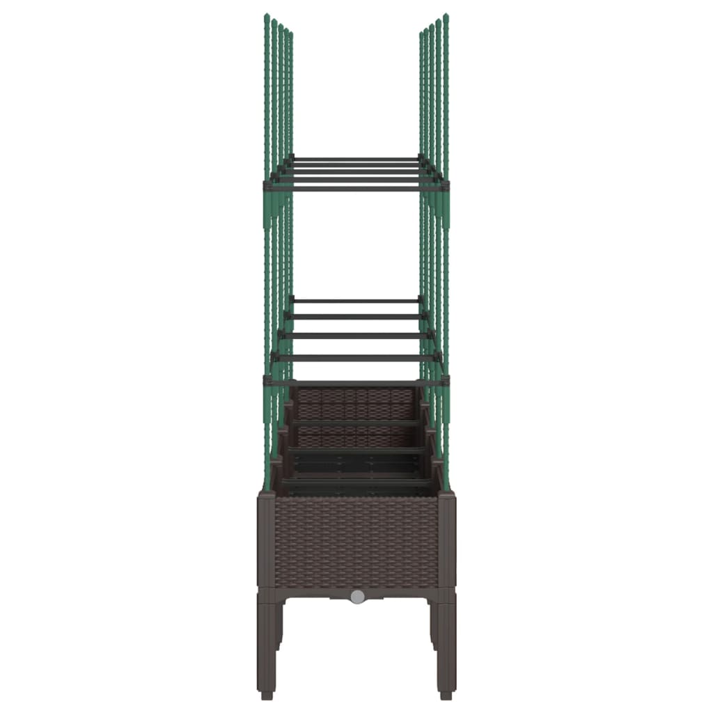 plantekasse med espalier 160x40x142,5 cm PP brun