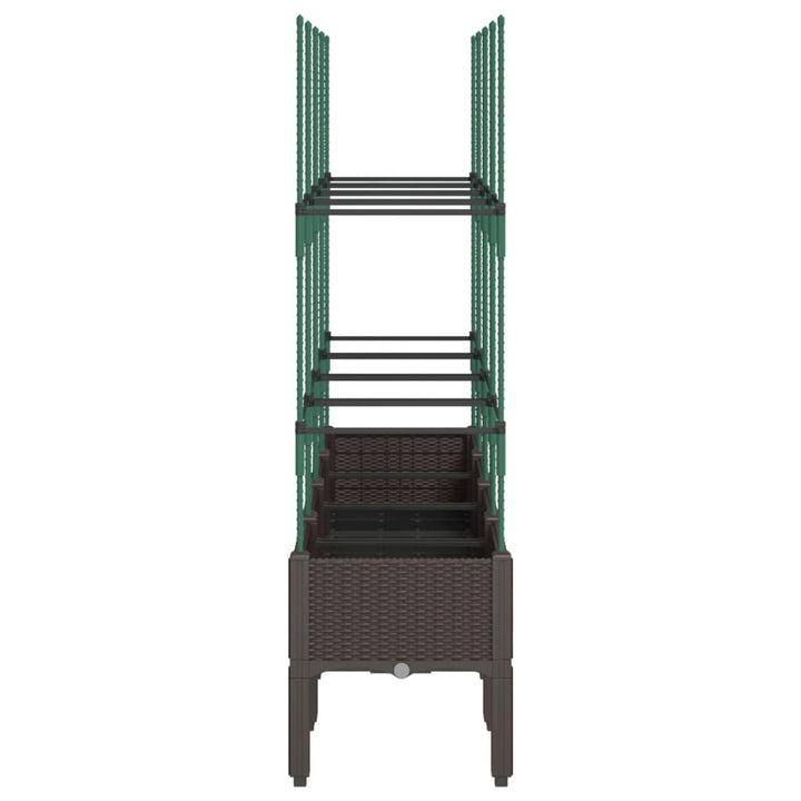 plantekasse med espalier 160x40x142,5 cm PP brun