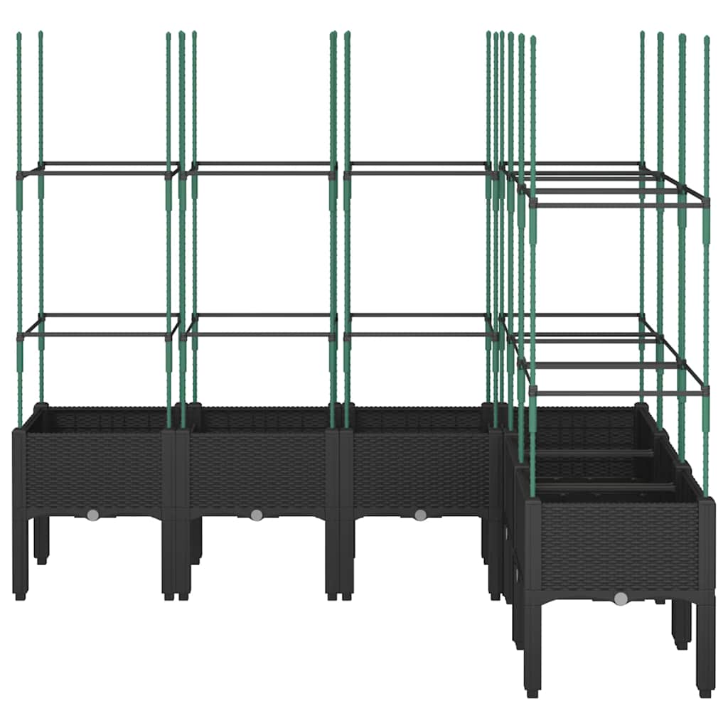 plantekasse med espalier 160x120x142,5 cm PP sort