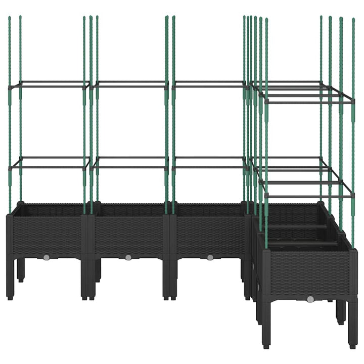 plantekasse med espalier 160x120x142,5 cm PP sort