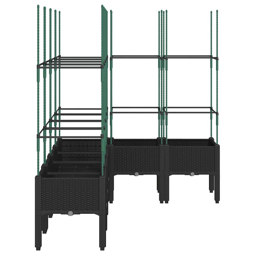 plantekasse med espalier 160x120x142,5 cm PP sort