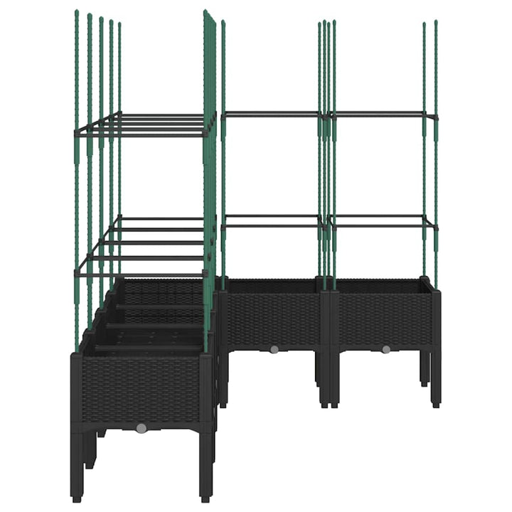 plantekasse med espalier 160x120x142,5 cm PP sort