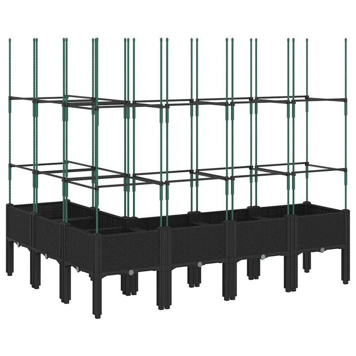 plantekasse med espalier 160x120x142,5 cm PP sort