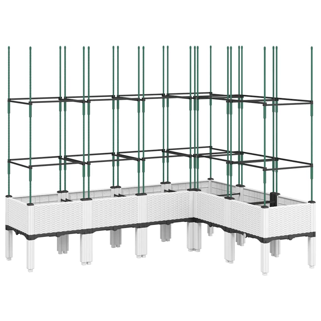 plantekasse med espalier 160x120x142,5 cm PP hvid