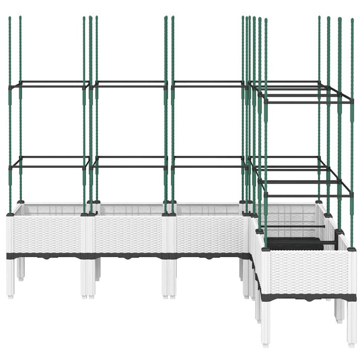 plantekasse med espalier 160x120x142,5 cm PP hvid