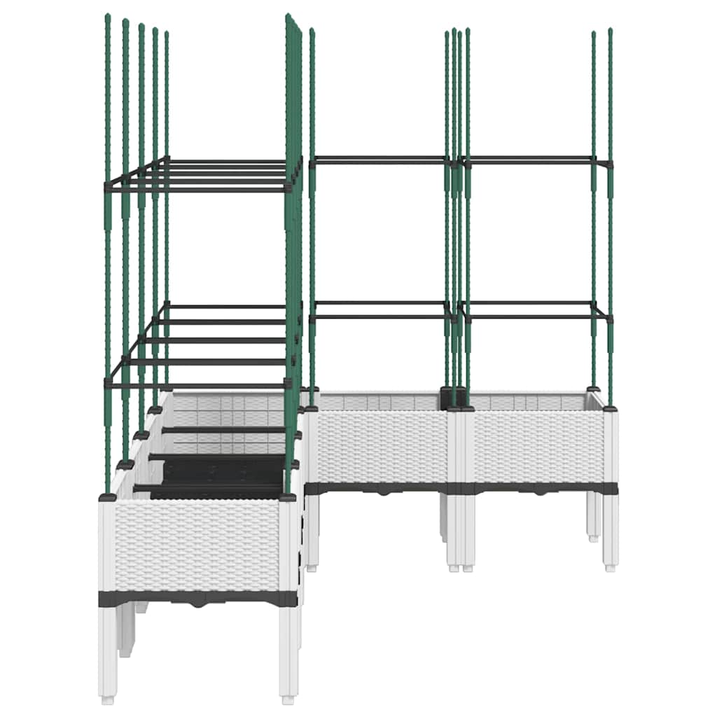plantekasse med espalier 160x120x142,5 cm PP hvid