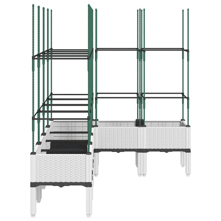 plantekasse med espalier 160x120x142,5 cm PP hvid