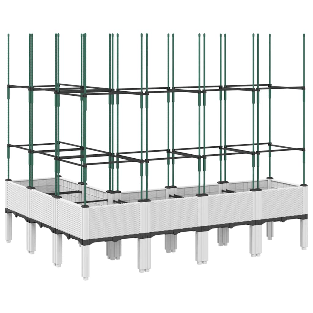 plantekasse med espalier 160x120x142,5 cm PP hvid