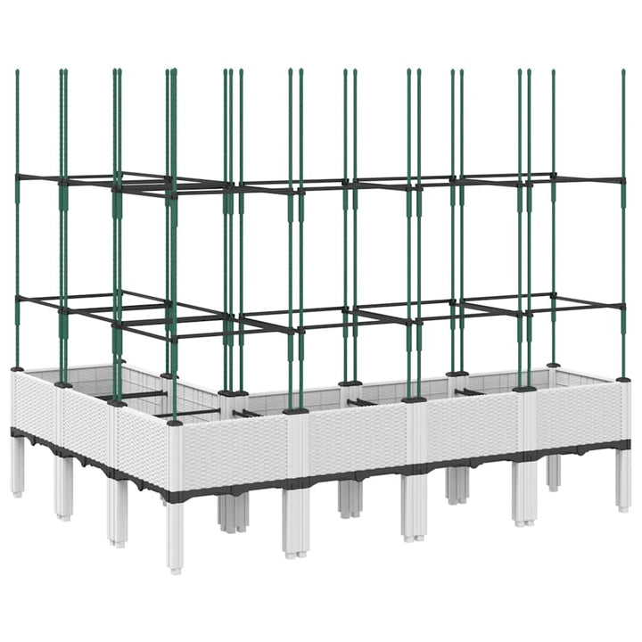 plantekasse med espalier 160x120x142,5 cm PP hvid