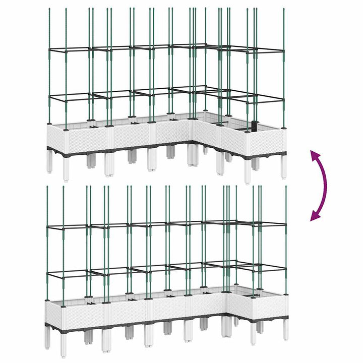 plantekasse med espalier 160x120x142,5 cm PP hvid