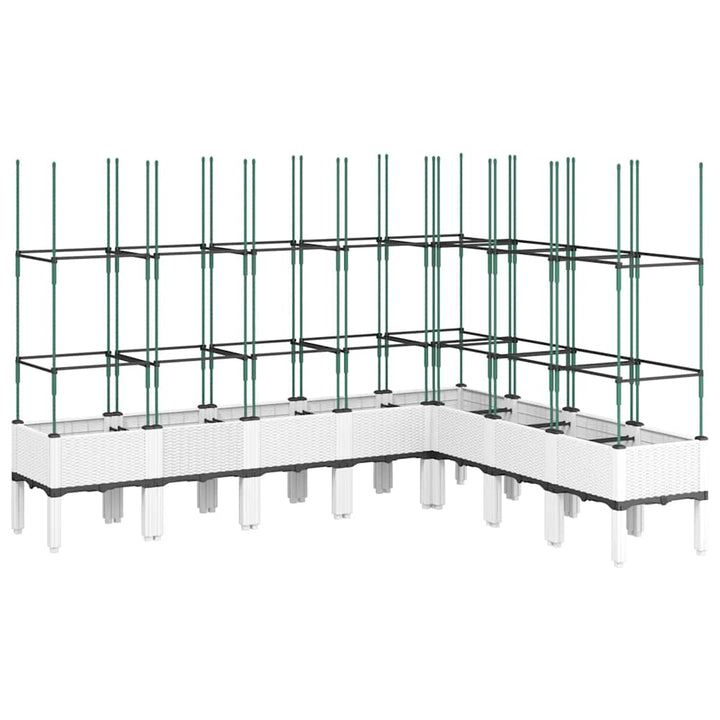 plantekasse med espalier 200x160x142,5 cm PP hvid