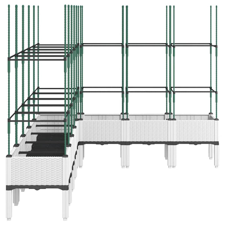 plantekasse med espalier 200x160x142,5 cm PP hvid