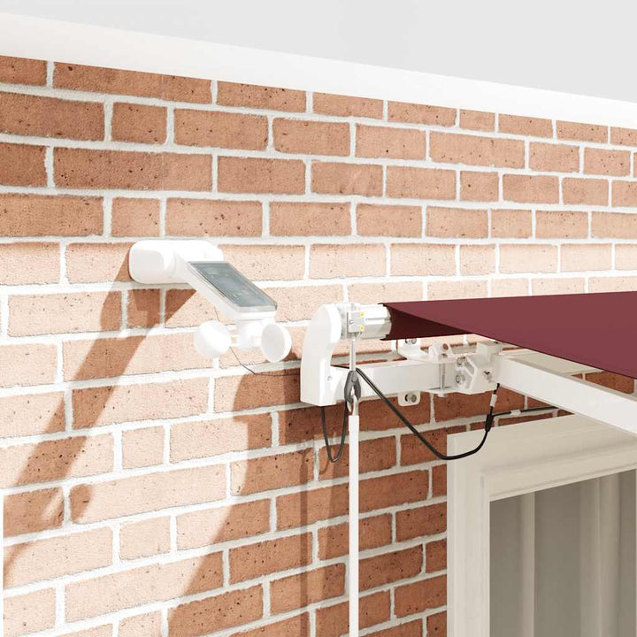 markise med LED-lys 300x250 cm automatisk betjening bordeaux