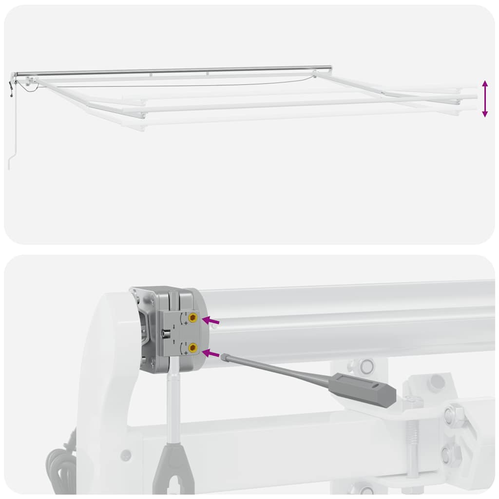 markise med LED-lys 400x300 cm automatisk betjening bordeaux
