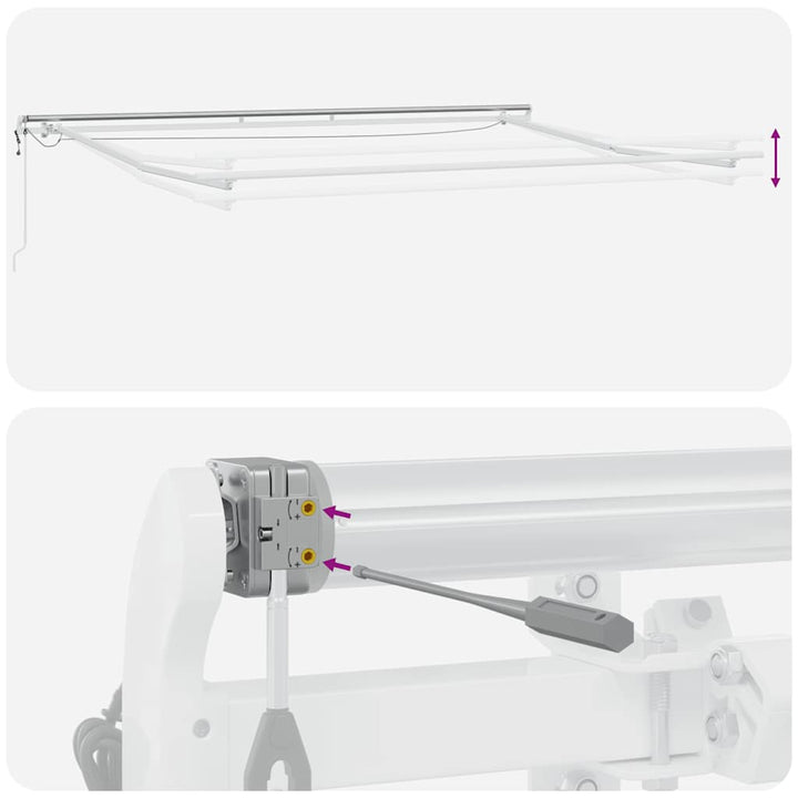 markise med LED-lys 400x300 cm automatisk betjening bordeaux