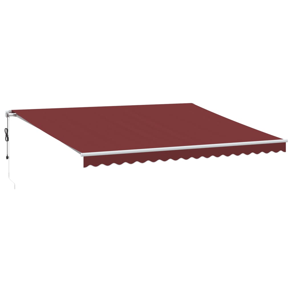 markise med LED-lys 450x350 cm automatisk betjening bordeaux