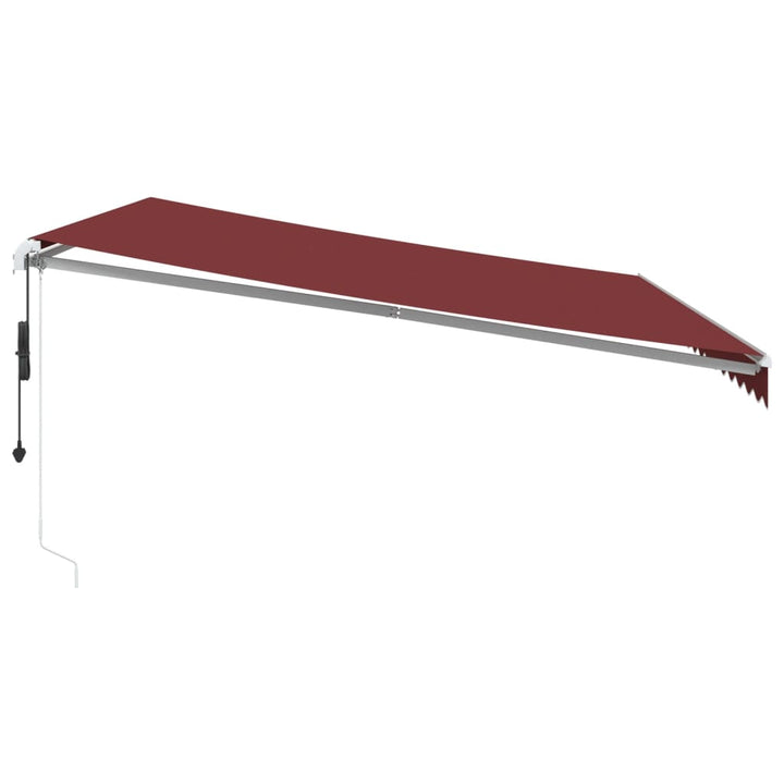 markise med LED-lys 450x350 cm automatisk betjening bordeaux