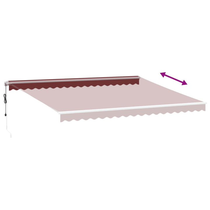markise med LED-lys 450x350 cm automatisk betjening bordeaux