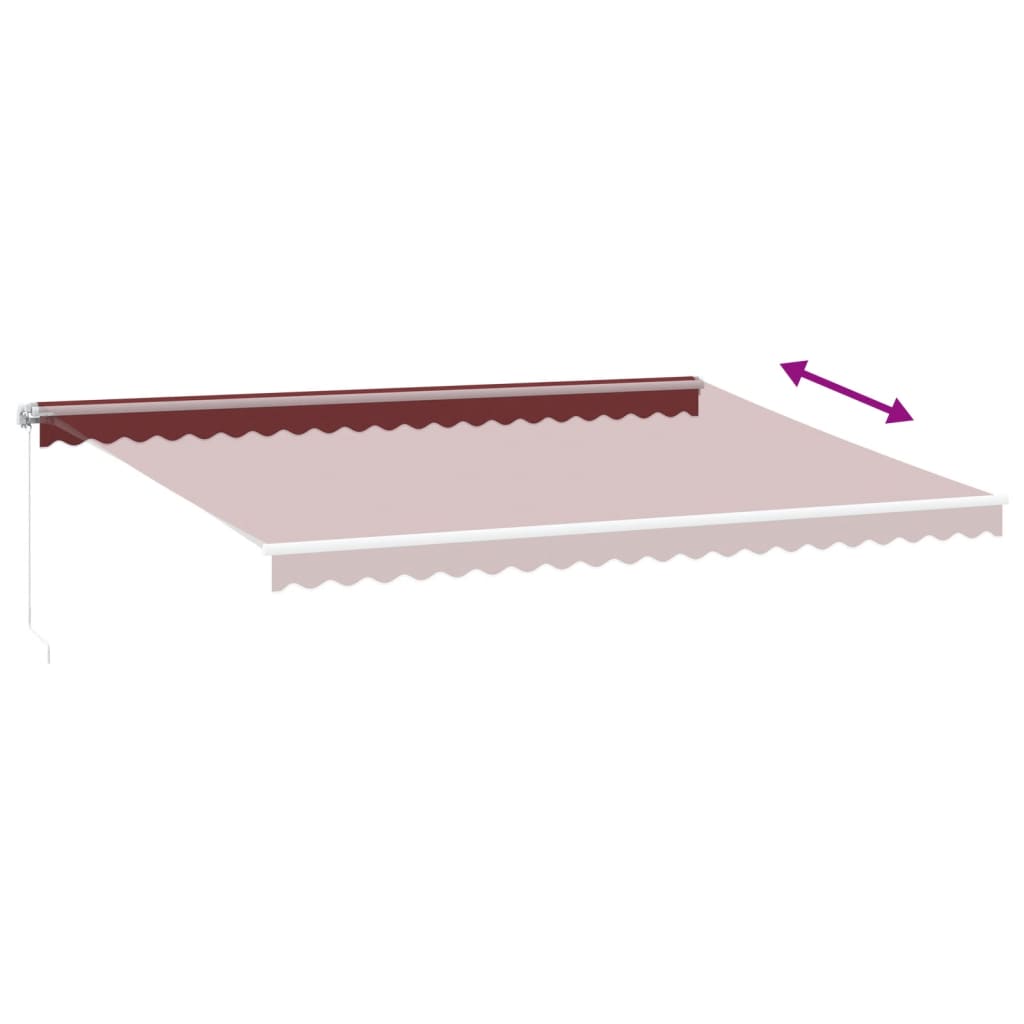 Udtrækkelig markise Bordeaux 500 × 350 cm Stof og aluminium