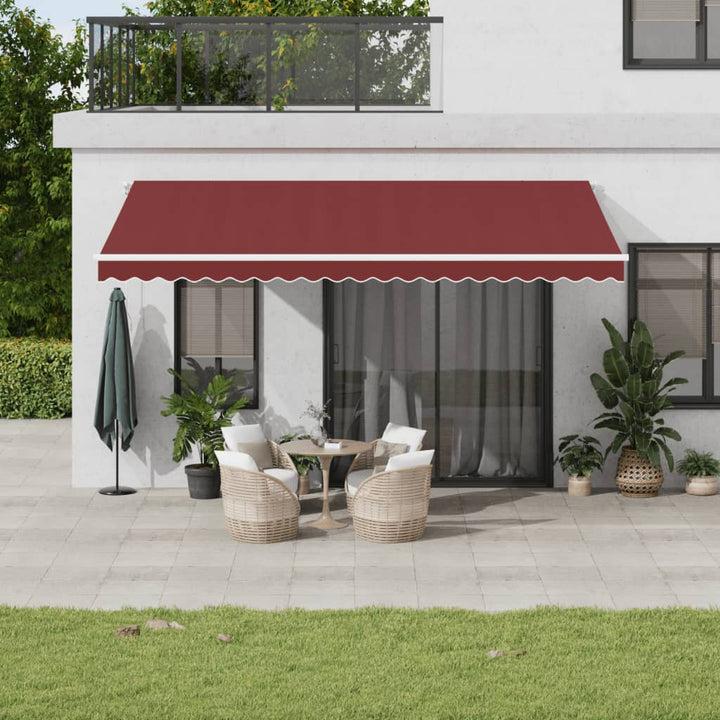 Udtrækkelig markise Bordeaux 500 × 350 cm Stof og aluminium