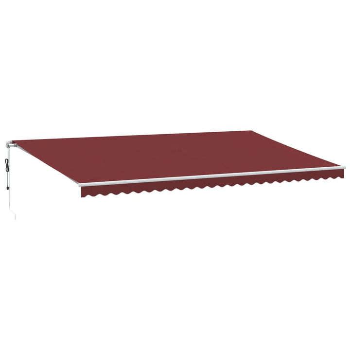 markise med LED-lys 600x350 cm automatisk betjening bordeaux
