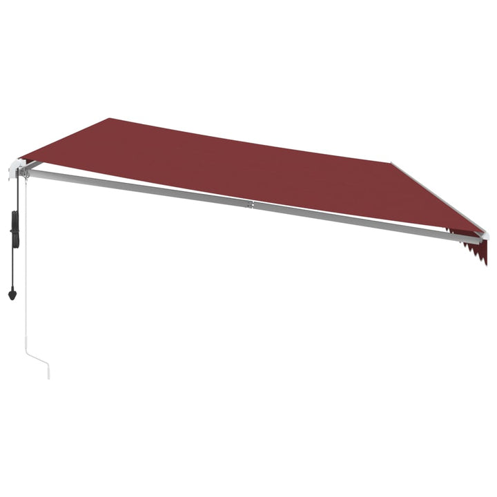 markise med LED-lys 600x350 cm automatisk betjening bordeaux