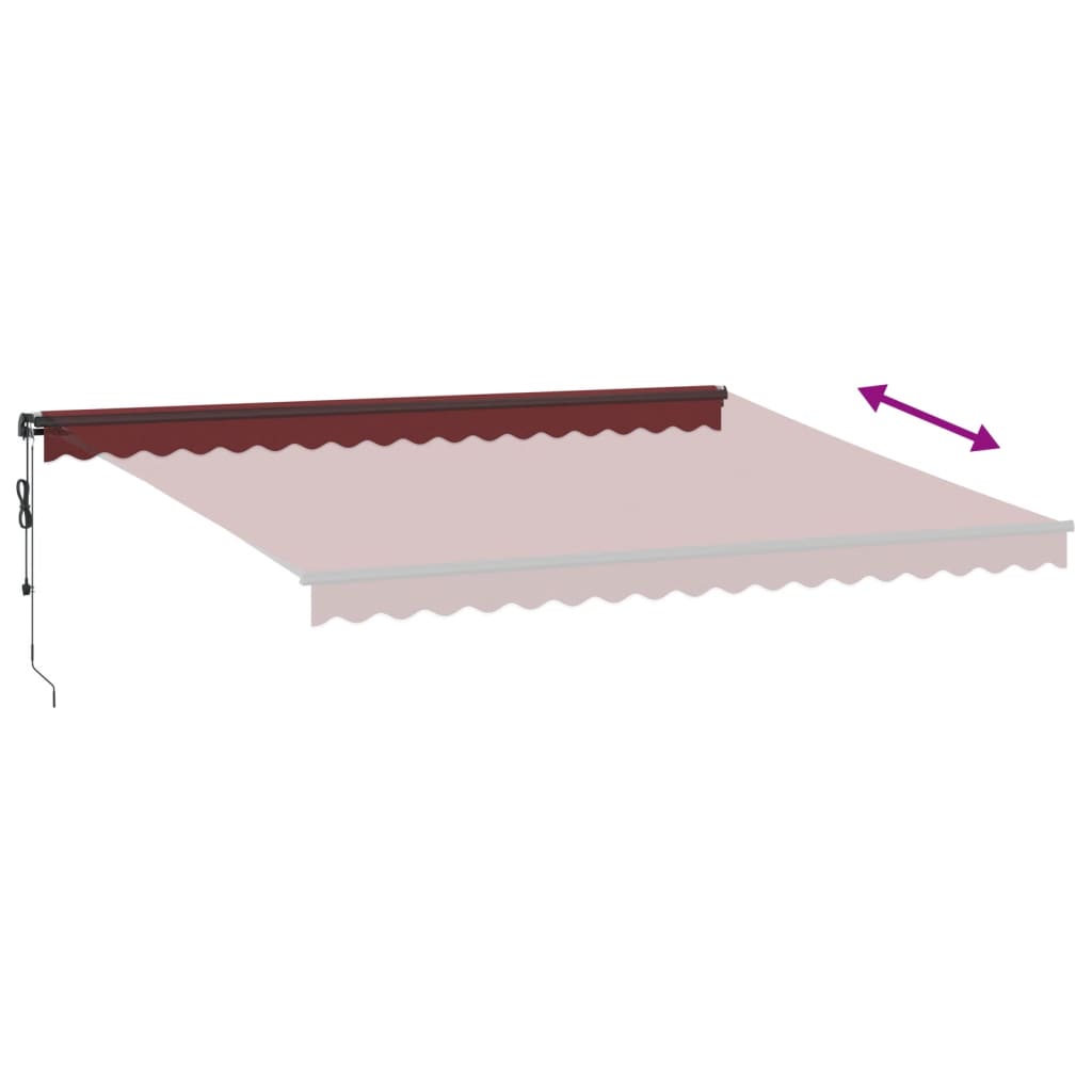 markise 450x350 cm automatisk betjening bordeauxfarvet