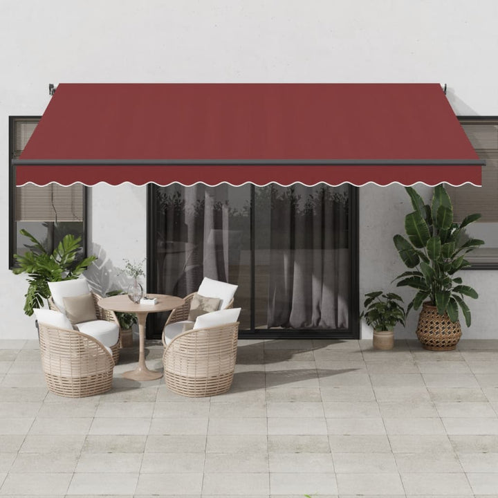 Udtrækkelig markise Bordeaux 450 × 350 cm Polyester