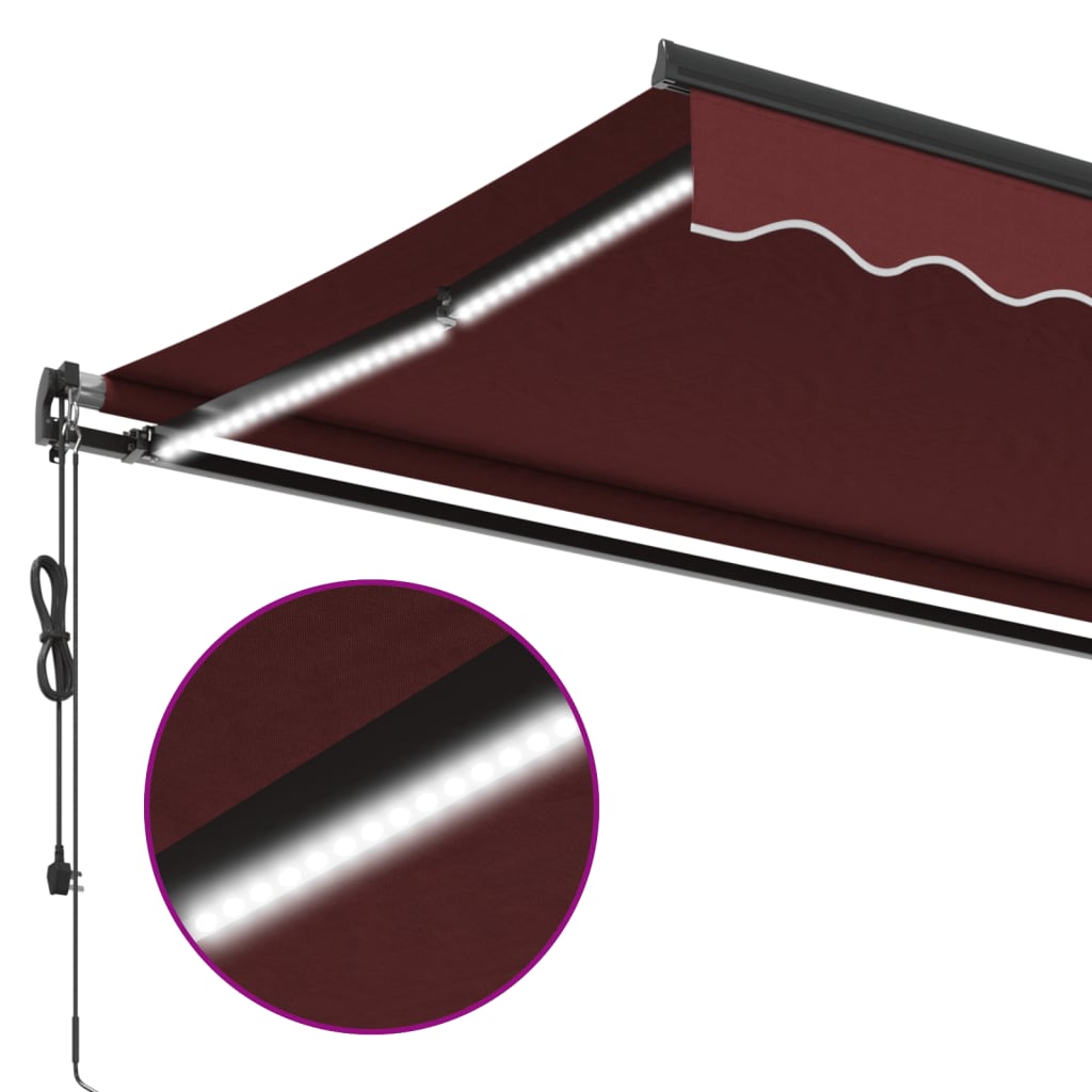 Udtrækkelig markise Bordeaux 500 × 350 cm Polyester