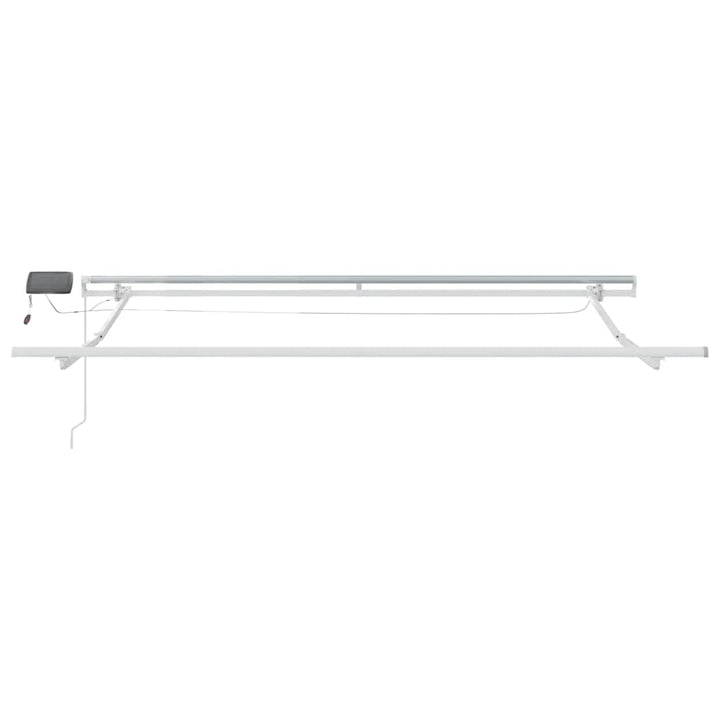 markise med LED-lys 300x250 cm manuel betjening brun