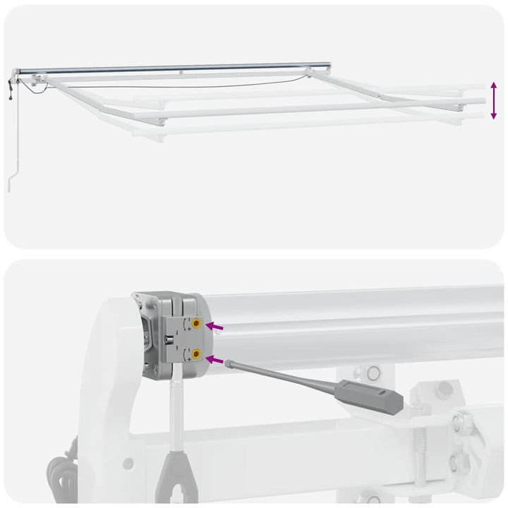 markise med LED-lys 300x250 cm automatisk betjening brun